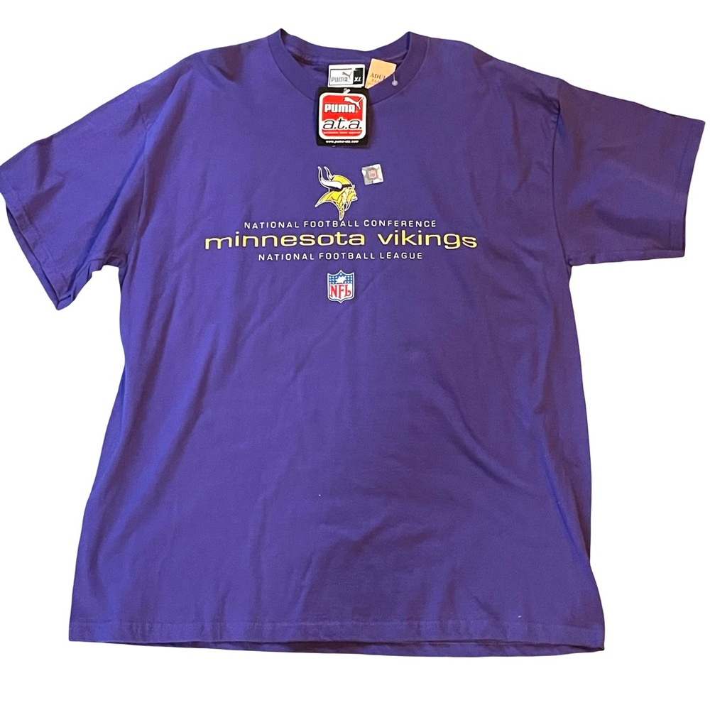 Vintage NFL Team XL MN Vikings Athletic NWT SS Football‎ Tee Shirt Puma